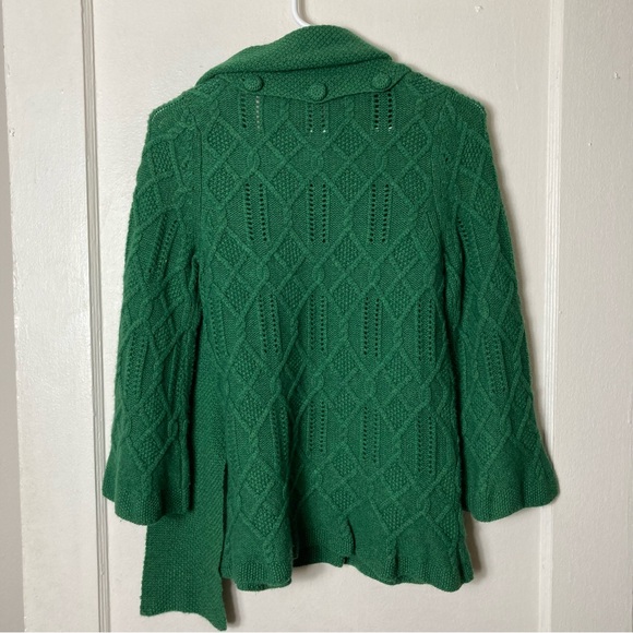 Juicy Couture green merino wool cashmere cable knit sweater S - Picture 7 of 10